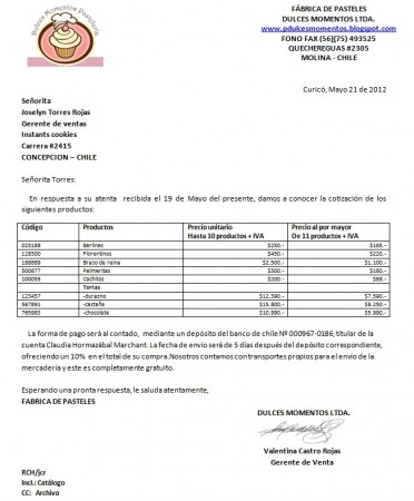 Carta de Cotización 